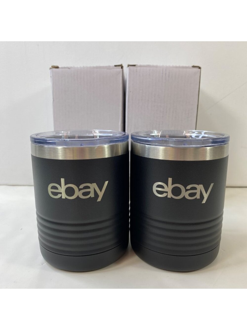 Set Of 2 eBay Logo Black Polar Camel Insulated Tumblers Clear Lids eBayana
